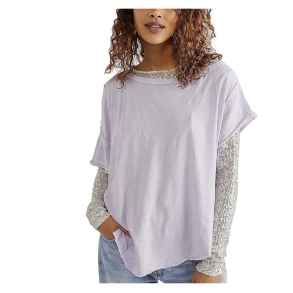 FREE PEOPLE U Fancy Cold-Shoulder Tee, Size XSMALL‎